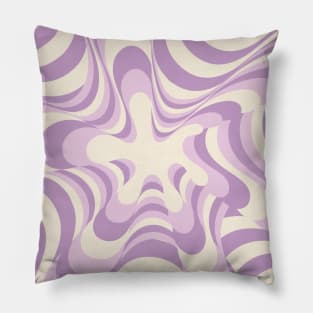 Abstract Groovy Retro Liquid Swirl Purple Pattern Pillow