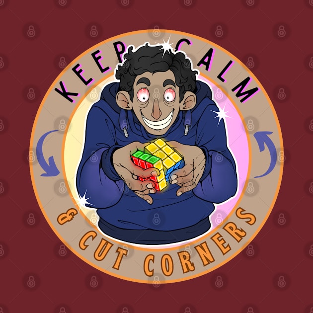 Keep Calm & Cut Corners Retro Graphic by OFFdaWALLArt