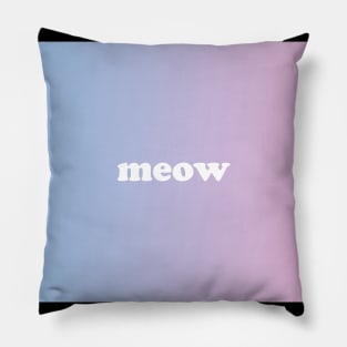 Gradient art 80's meow cute pink blue Pillow