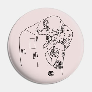 KLIMT - The Kiss (white background) Pin