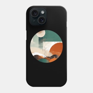 Abstract Emerald and Rust Whimsical Landscape Texture Phone Case