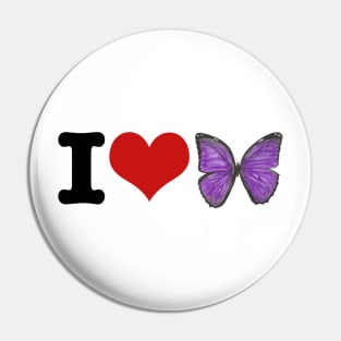 I Love Butterfly Pin