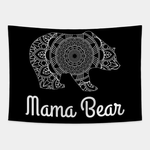 Mama Bear Mandala Mothers Day Gift Tapestry by PurefireDesigns