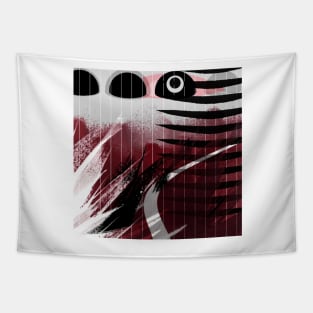 Follow the path grey black white purple pink abstract striped geometric art Tapestry