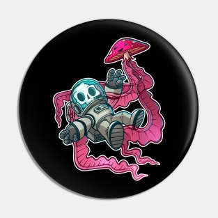 skull astronaut nr4 outline Pin