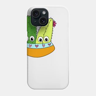 Cute Cactus Design #329: Cute Cacti Arrangement In A Cute Bowl Phone Case