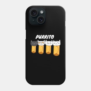 funny cat purrito burrito pun cats Phone Case