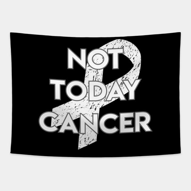 Not Today Cancer White Ribbon Tapestry by jpmariano