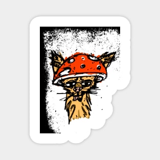 mushroom hat cat Magnet