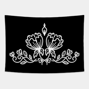 Floral line art Tapestry