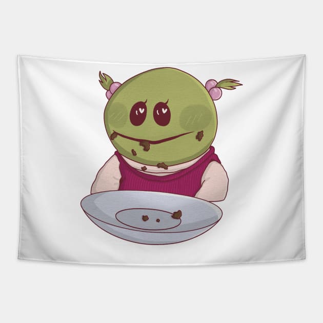 Nanalan, mona eating brownies Tapestry by Artbygoody