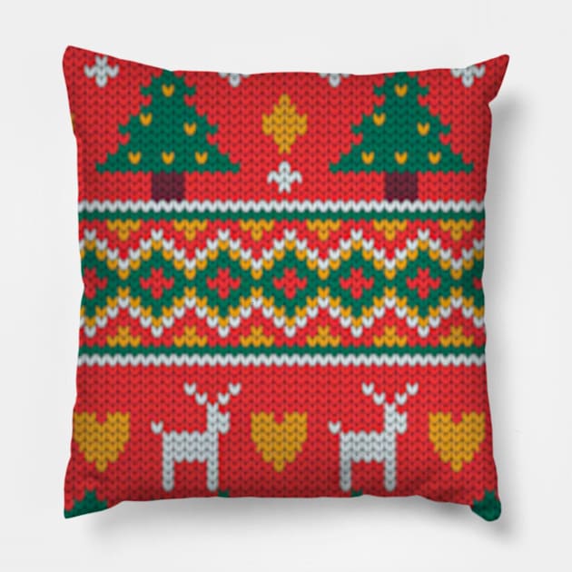 Ugly Christmas Sweater Pattern Pillow by AnySue