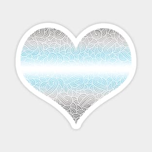 Ombré demiboy flag and white swirls doodles heart Magnet