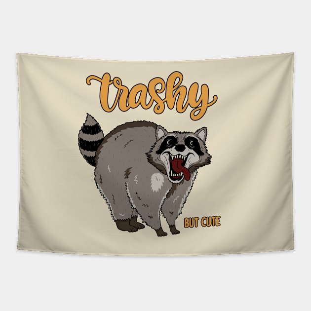 Raccoon - Trashy but cute Tapestry by valentinahramov