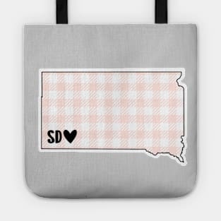 USA States: South Dakota (pink plaid) Tote