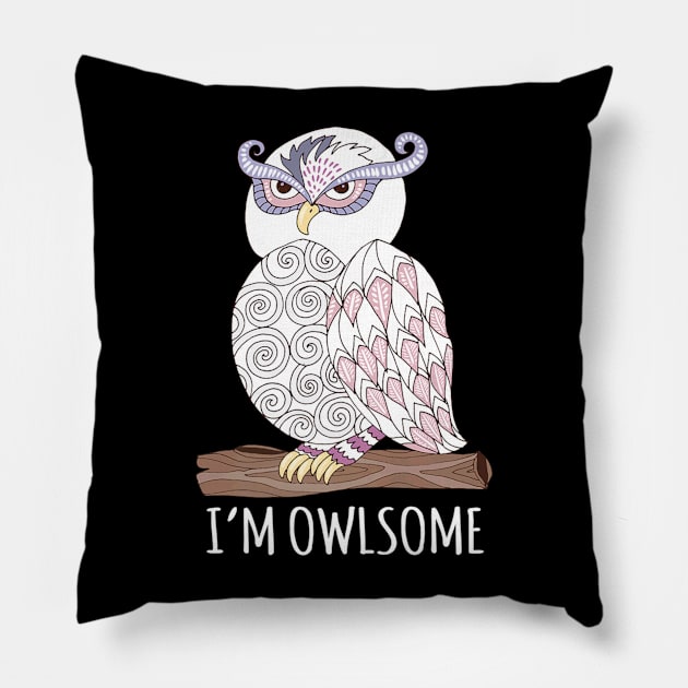 Im Owlsome Owls Pillow by Mitchell Akim