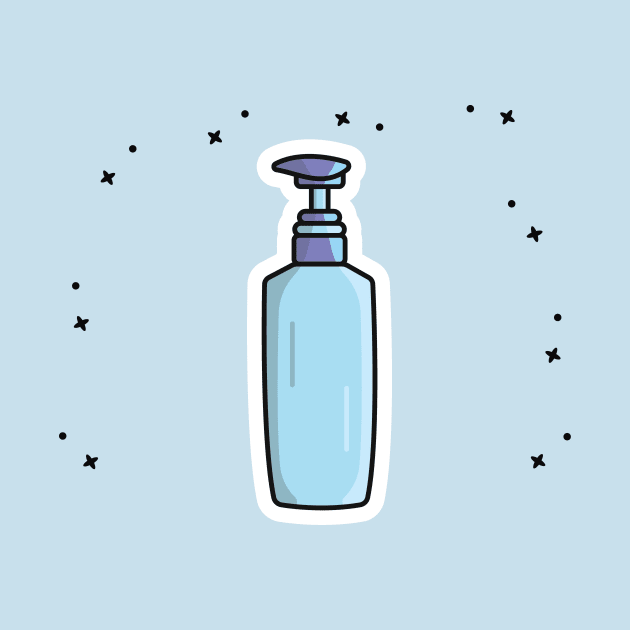 Natural Soap or Shampoo Bottle Sticker design vector illustration. Healthcare and medical icon concept. Liquid soap bottle sticker vector design with shadow. by AlviStudio