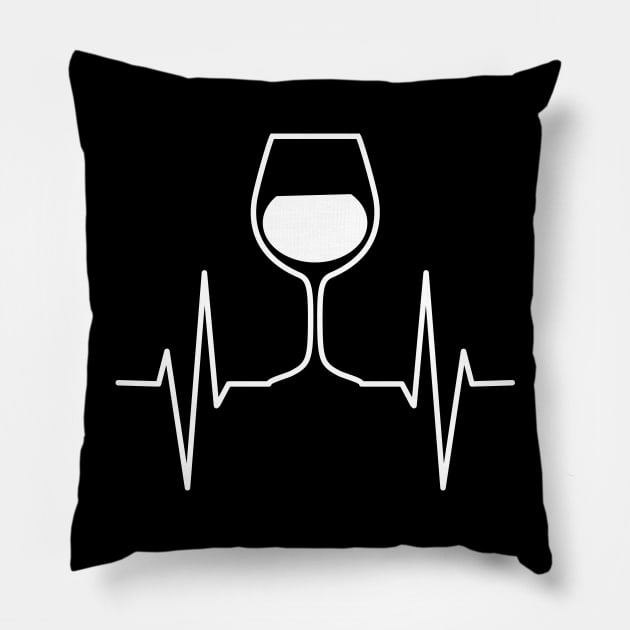 wine heart beat funny T-shirt Pillow by RedYolk