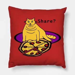 Fat Cat finds Pizza on Pi Day Pillow