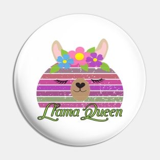 Vintage Llama Face Design - Llama Queen Pin