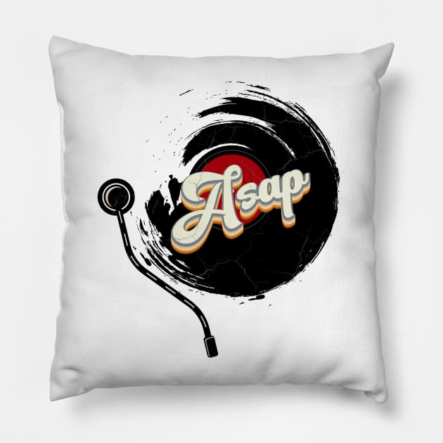 Rakim Athelaston Mayers // Vinyl Vintage Aesthetic Pillow by Quartz Piorus