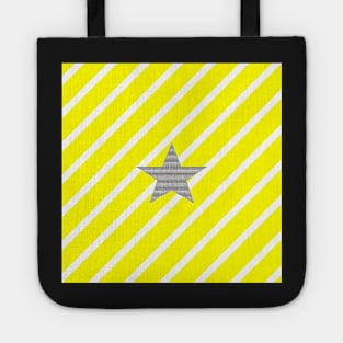 Star - Abstract geometric pattern - yellow and white. Tote