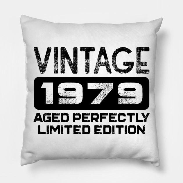 Birthday Gift Vintage 1979 Aged Perfectly Pillow by colorsplash