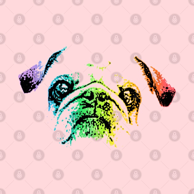 Rainbow Pug by childofthecorn