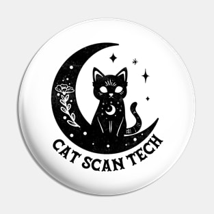 CAT Scan Tech - Magical Cat On Moon Design Pin