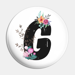 Letter G - Botanical English Alphabet, Name Initial Pin