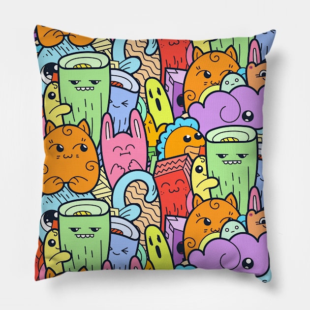 Funny Doodle Design Pillow by Peter the T-Shirt Dude