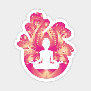 Lotus Mandala Meditation Silhouette Magnet