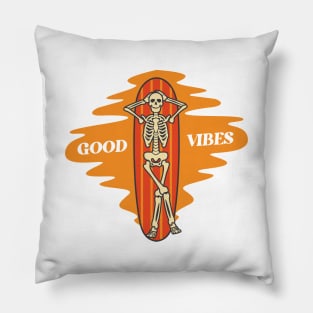 Skeleton good Vibes Pillow