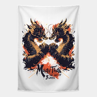 Muay Thai Boxing Dragons - The Art of 8 Limbs Tapestry