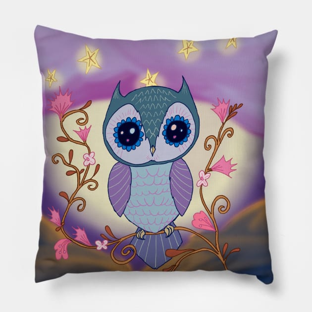 Mesmeric Owl Pillow by ZandroLex