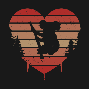 Cute Red Vintage Heart Koalas Valentine day Love Gift Idea T-Shirt