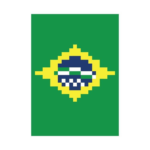 Brazilian Flag - Pixel Art by outofthepixel