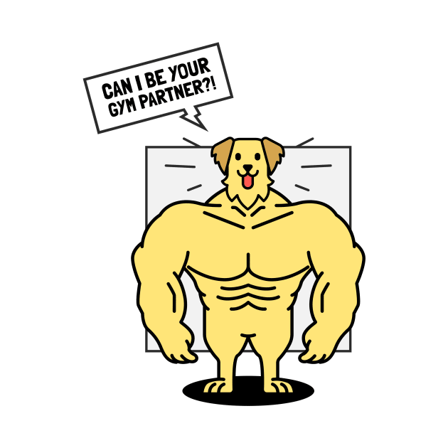 Can I Be Your Gym Partner? Golden Retriever Dog by TrendyShopTH