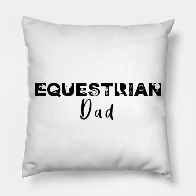 Equestrian Dad (Black) Pillow by illucalliart