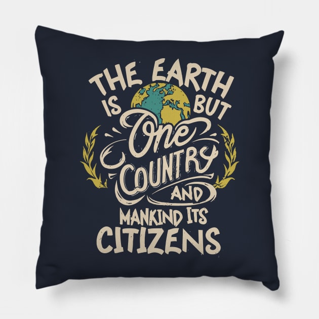 The Earth is But One Country - The Baha'i Faith Pillow by irfankokabi