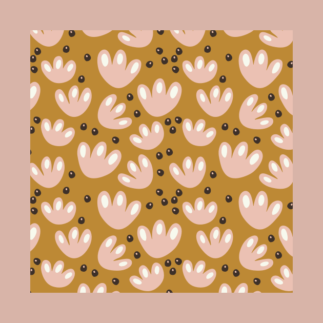 Pink petal honey pattern - Pink and Mustard Palette by MomoLab