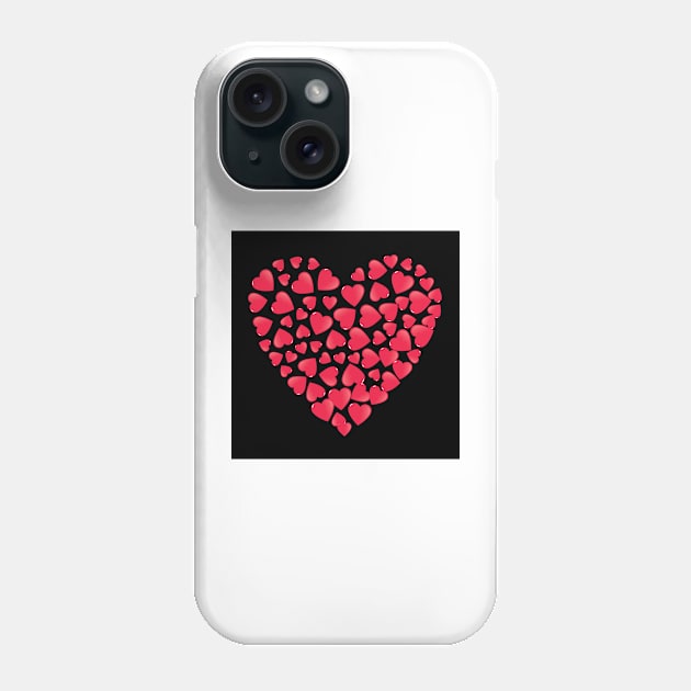 Red hearted heart Phone Case by sheelashop