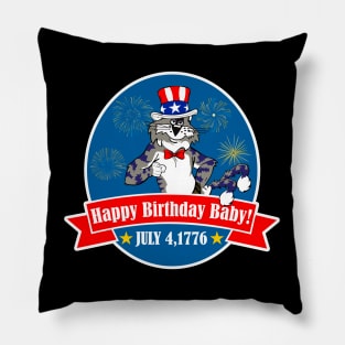 F-14 Tomcat - Happy Birthday Baby - July 4, 1776 - Clean Style Pillow