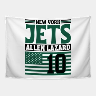 New York Jets Lazard 10 American Flag Football Tapestry