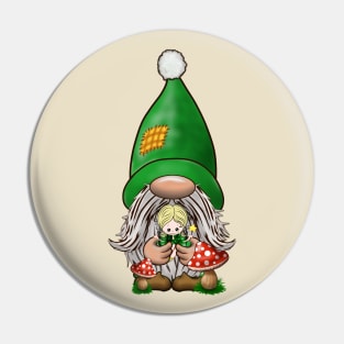 Dwarf Gnome and Tiny Elf Fairy Fantasy Cartoon Characters Pin