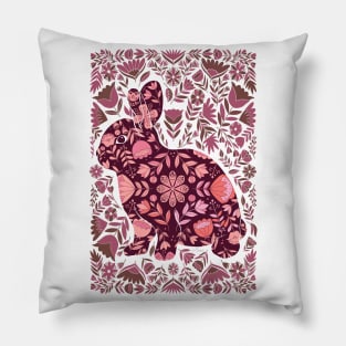 Folk Art Bunny - Dusty Pink Pillow