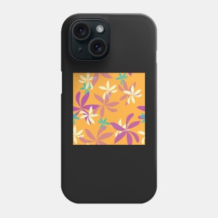 Pinwheel flowers on Orange Phone Case