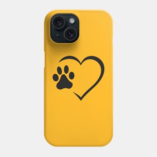 Heart with paw print Phone Case