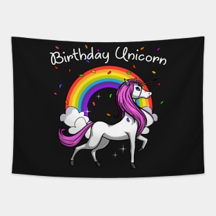 Birthday Unicorn Magical Party Colorful Rainbow Tapestry