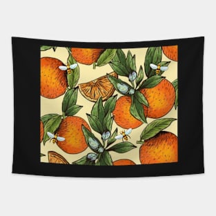 Orange Blossoms and Honey Bees Tapestry